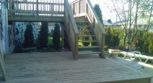 Pressure treated 2 level deck and stairs