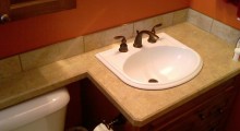 Bevel Edge Countertop & Rustic Bronze Faucet